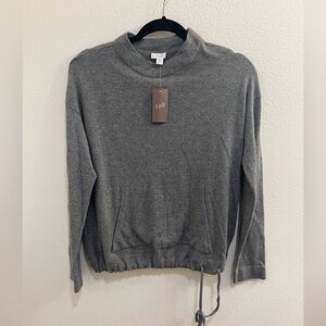 Pure Jill Grey Pullover Sweater Mock Neck Long Sleeves Women Size XS Petite